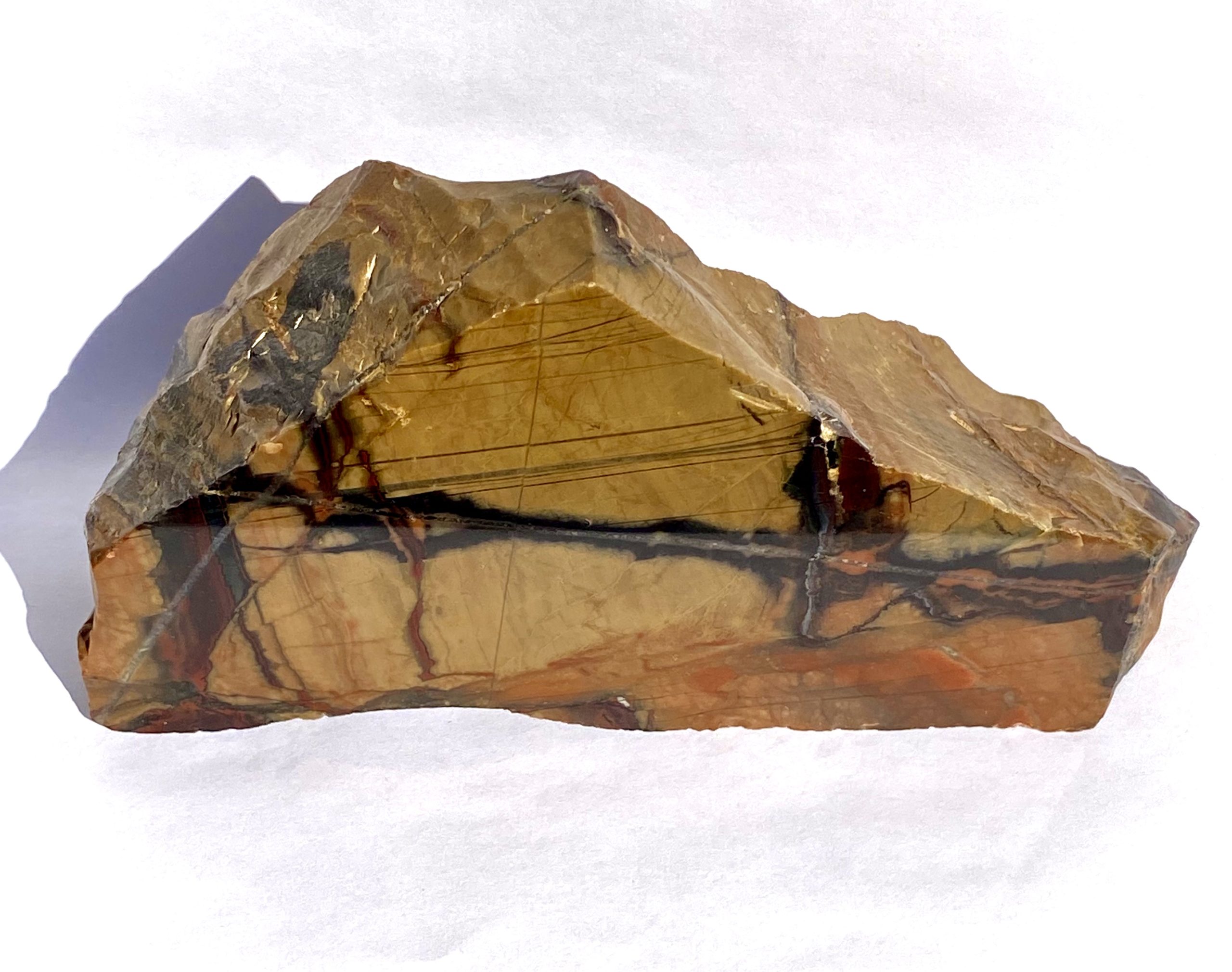 Jasper, mixed colours, one side polished (1) Camden Crystals